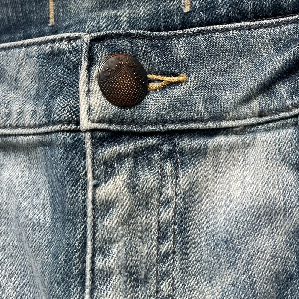 Free People Distressed Bleached Patchwork Cropped… - image 7